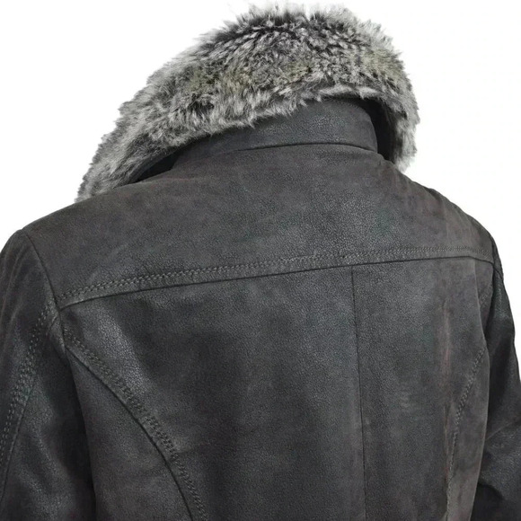 Danier Leather Jacket Brown Faux Fur Collar  Size Medium - Picture 6 of 13